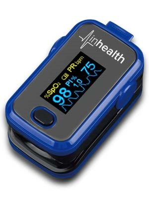 Inhealth Portable Finger Pulse Oximeter Blue