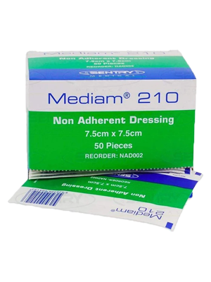 MediamĀ® 210 Low Adherent Sterile Dressing 7.5cm X 7.5cm - Box/50